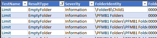 Picture of empty folders in Excel