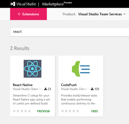 Browse the VSTS marketplace