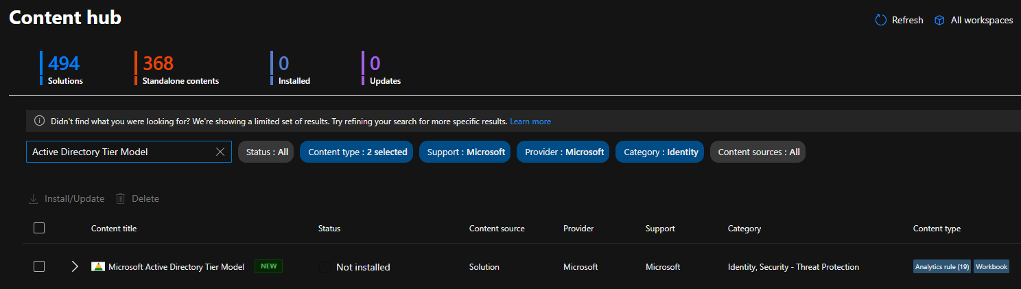 Search Content Hub for the solution