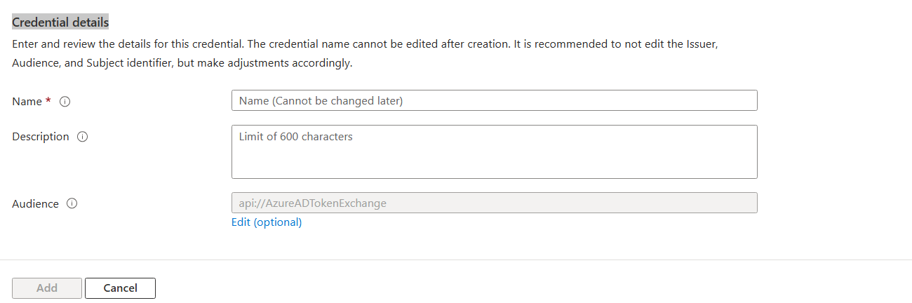 Entra FIC Credential Details