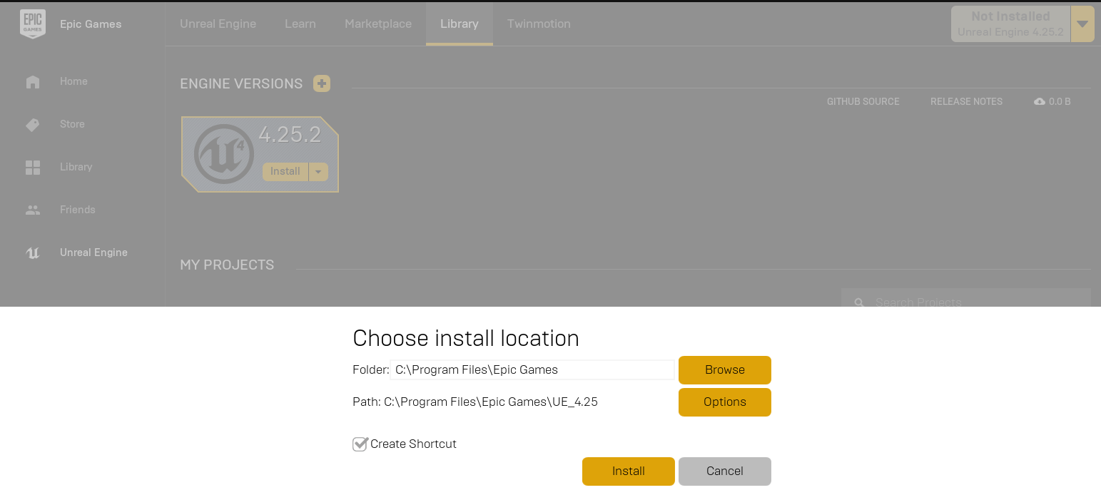How to change install location on Epic Games Launcher
