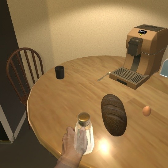 Saltshaker with hand overlay visible