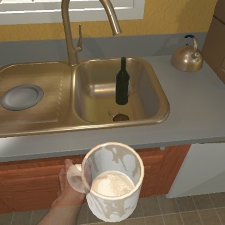 Kitchen scene - items blocking sink