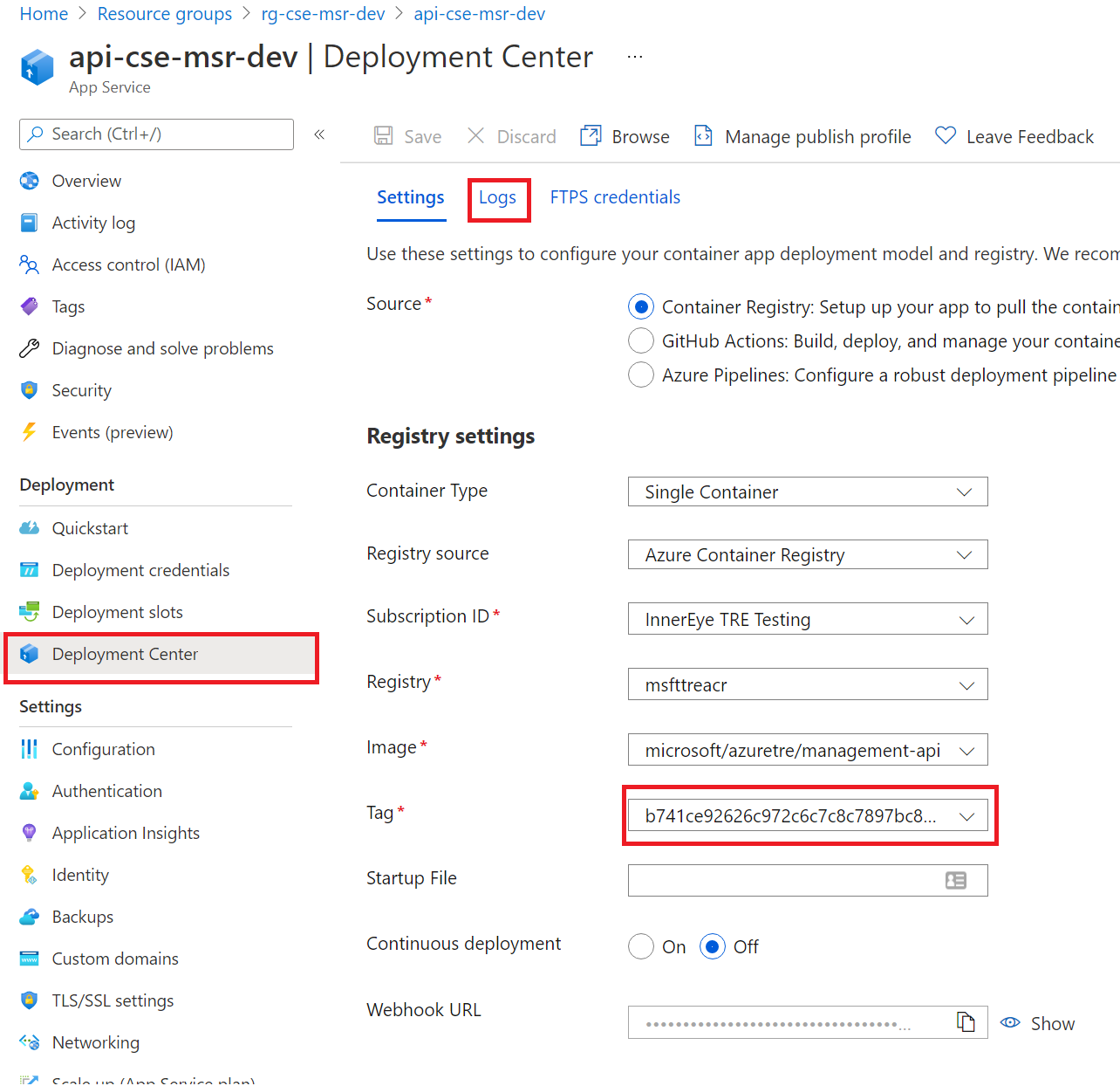 Deployment Center