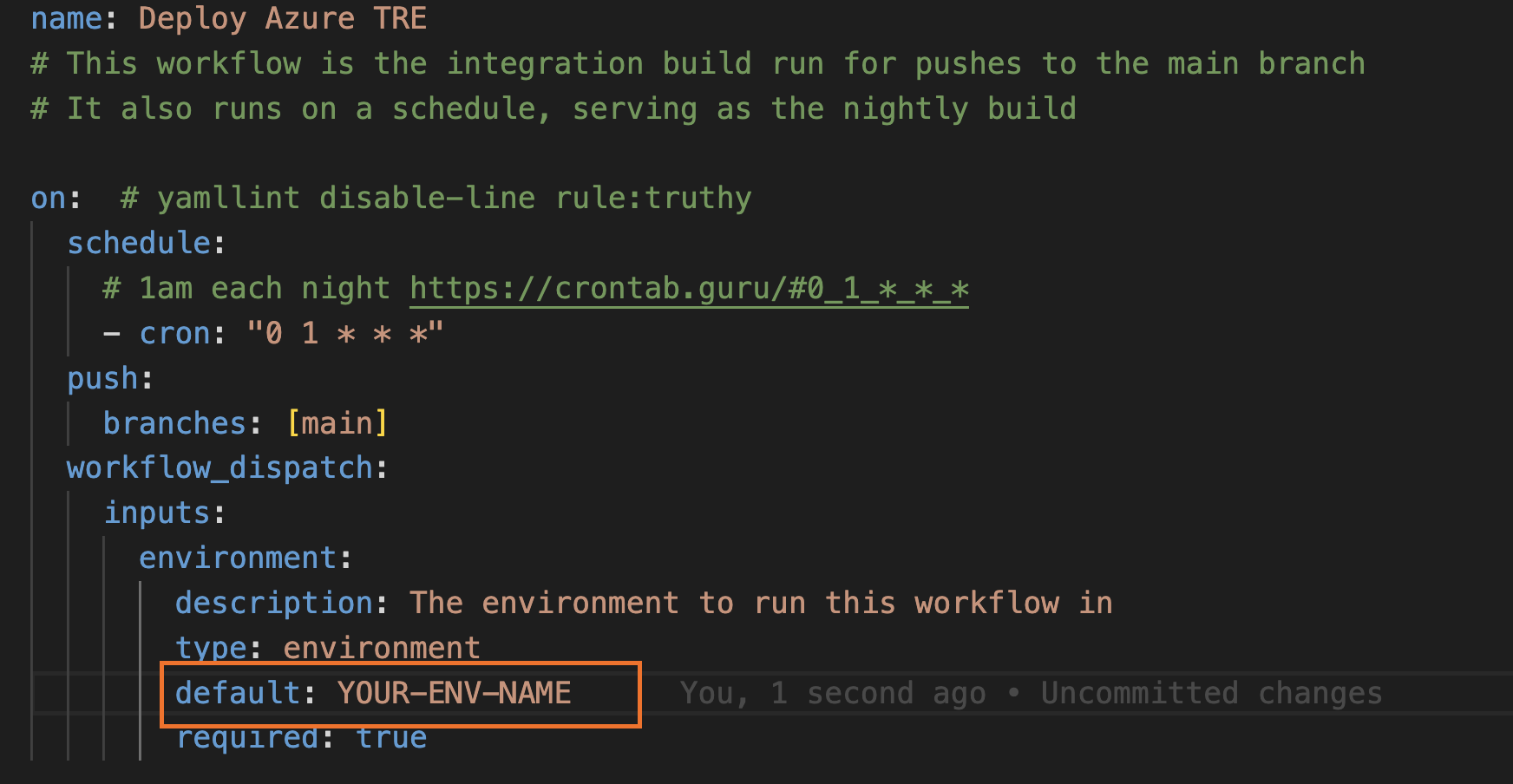 Setup env in pipeline