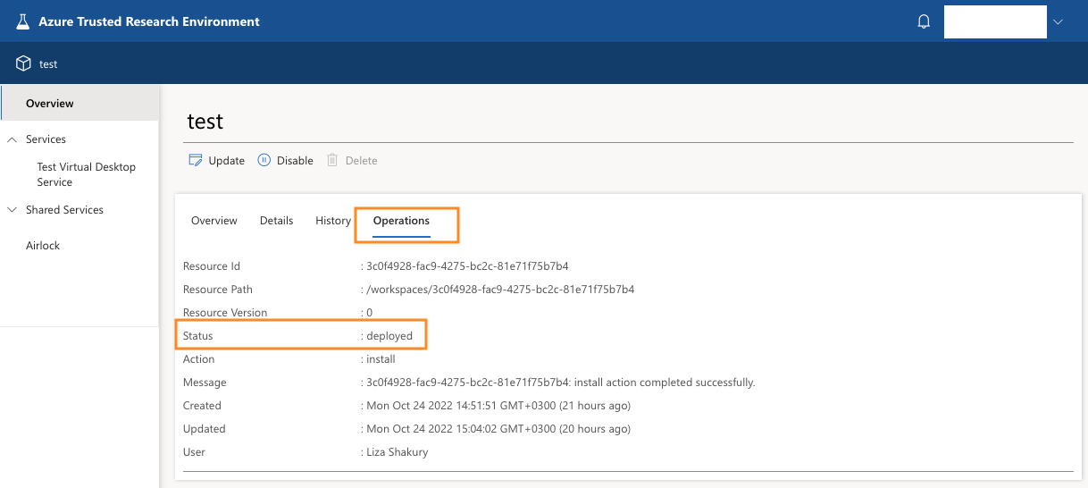 Create Workspace Status