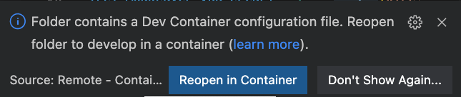 Open in devcontainer