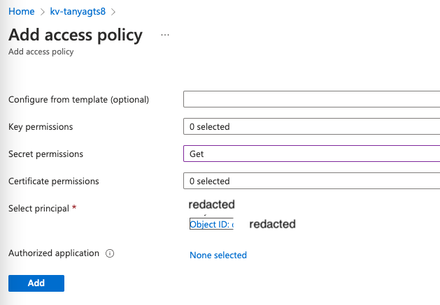 Keyvault access policy