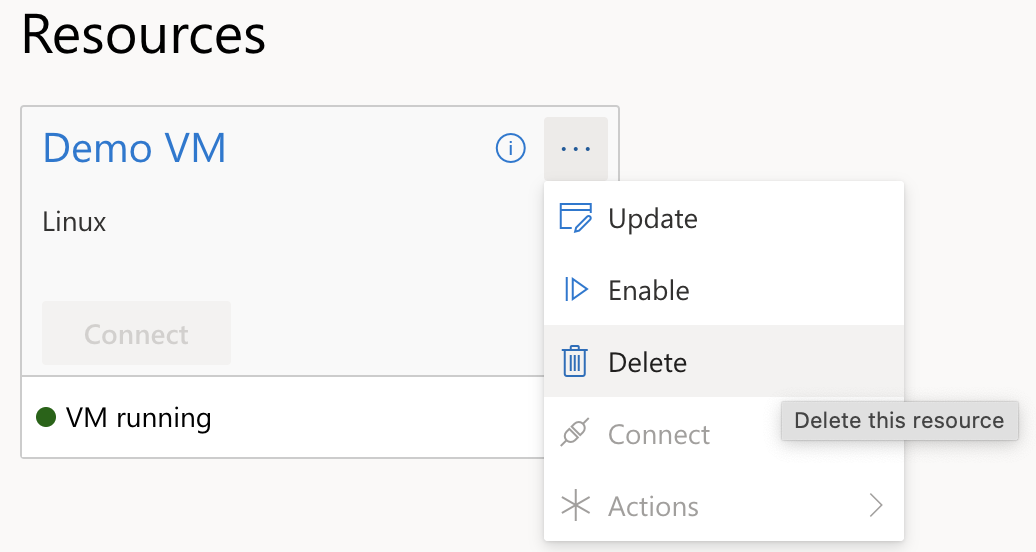 Delete VM