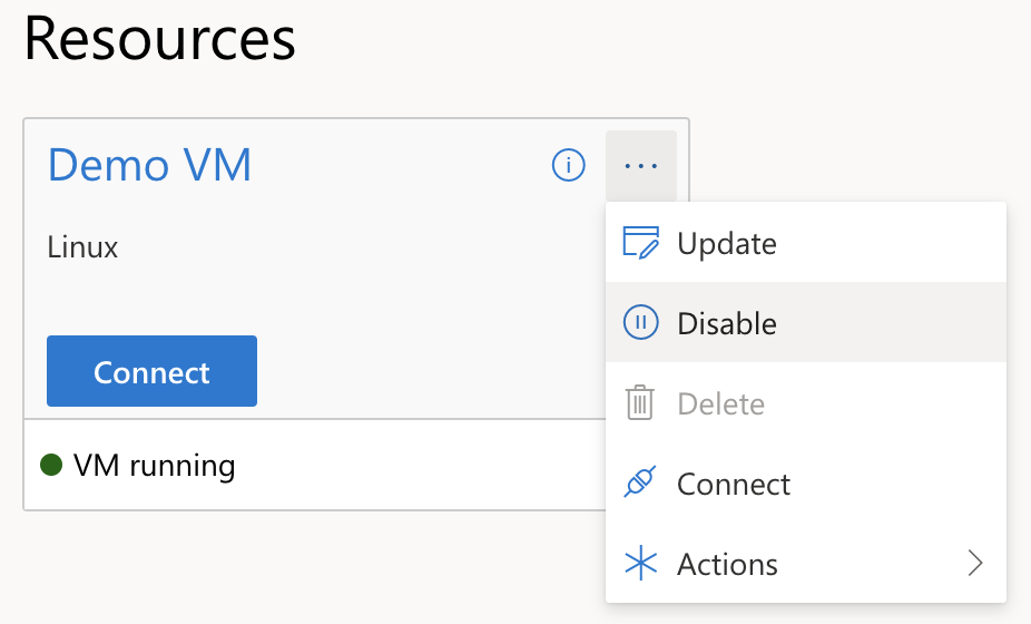 Disable VM