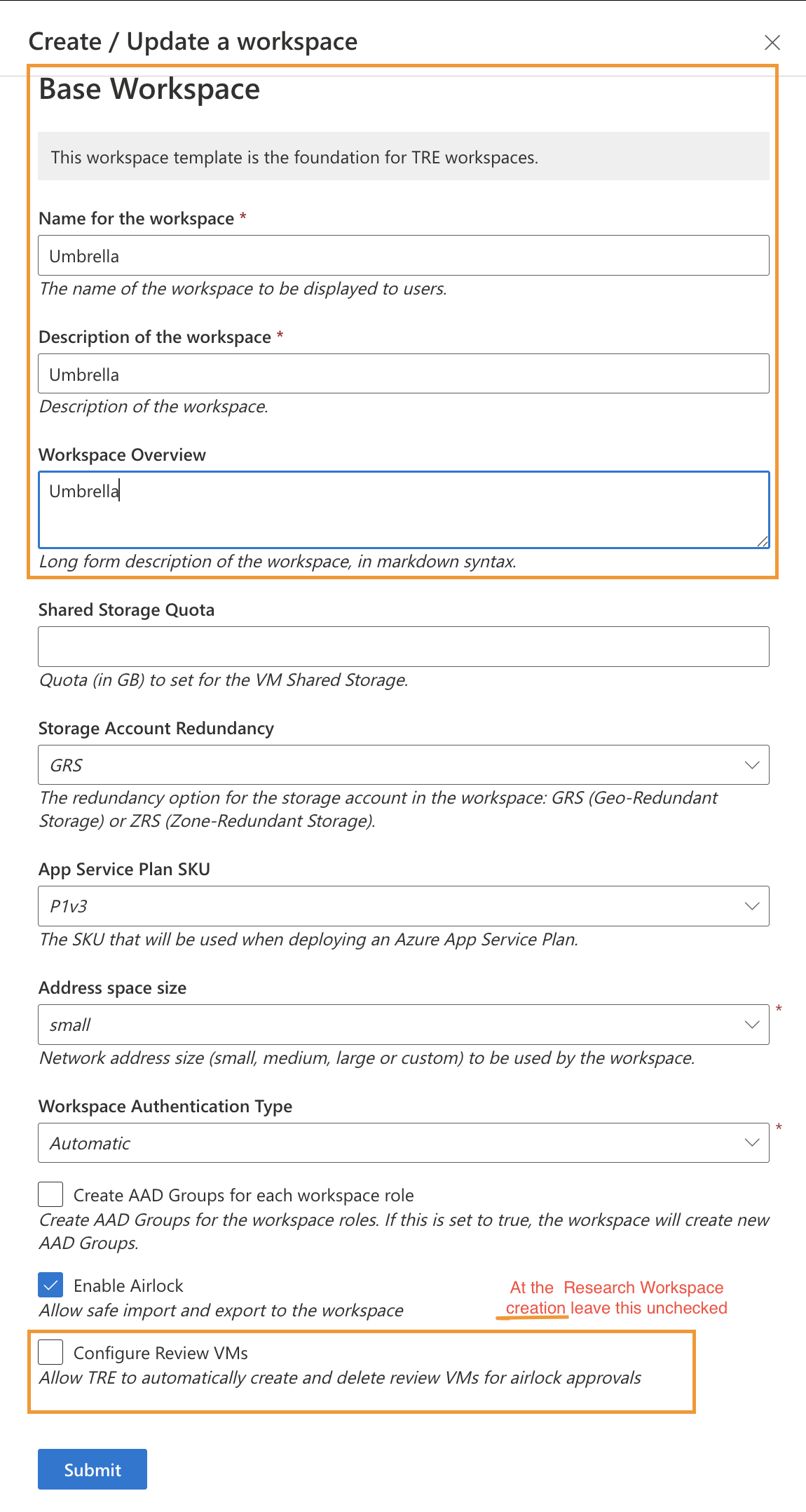 Create Research Workspace