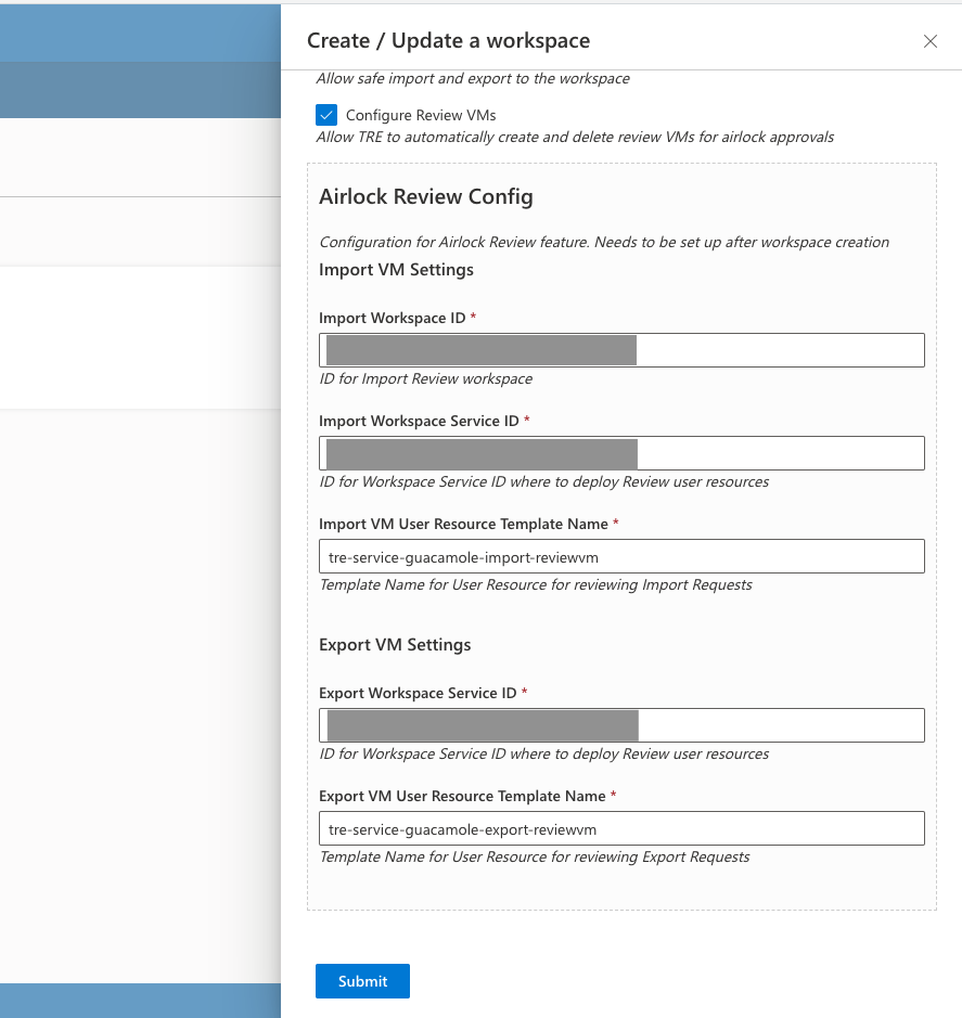 Configure Review VM