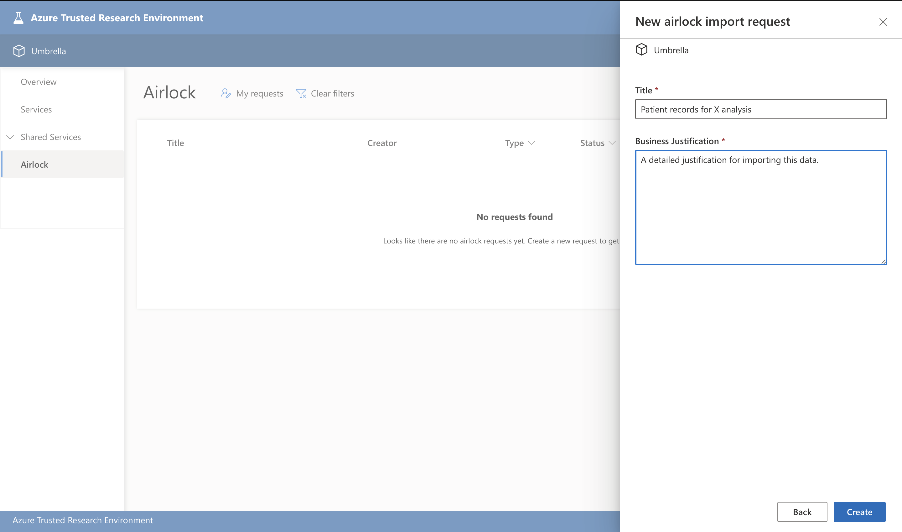 Create draft request