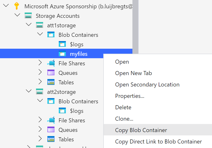 microsoft azure storage explorer add folder