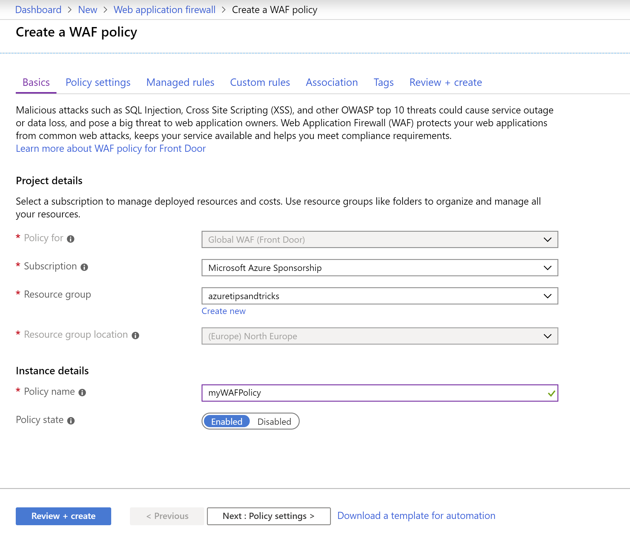 Tip 254 Use Waf To Protect Your Web Applications With Azure Front