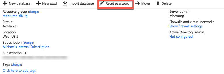 get sql server password