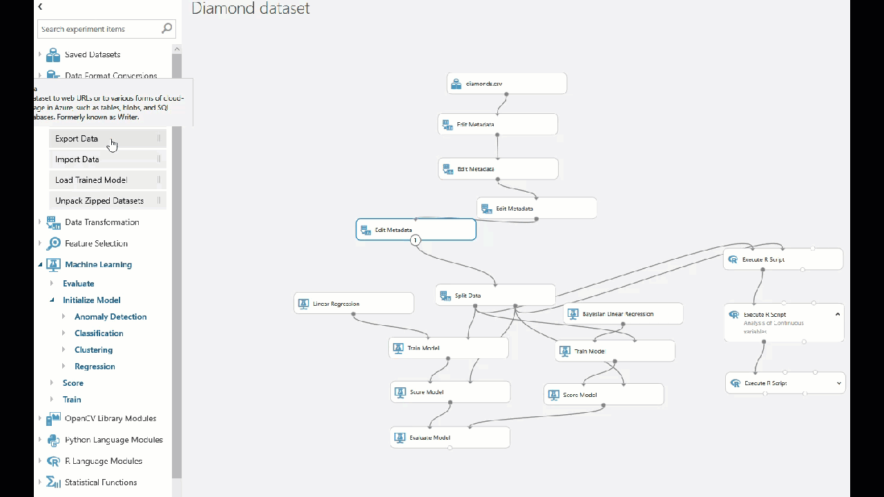 Import and export data to and best sale from azure machine learning