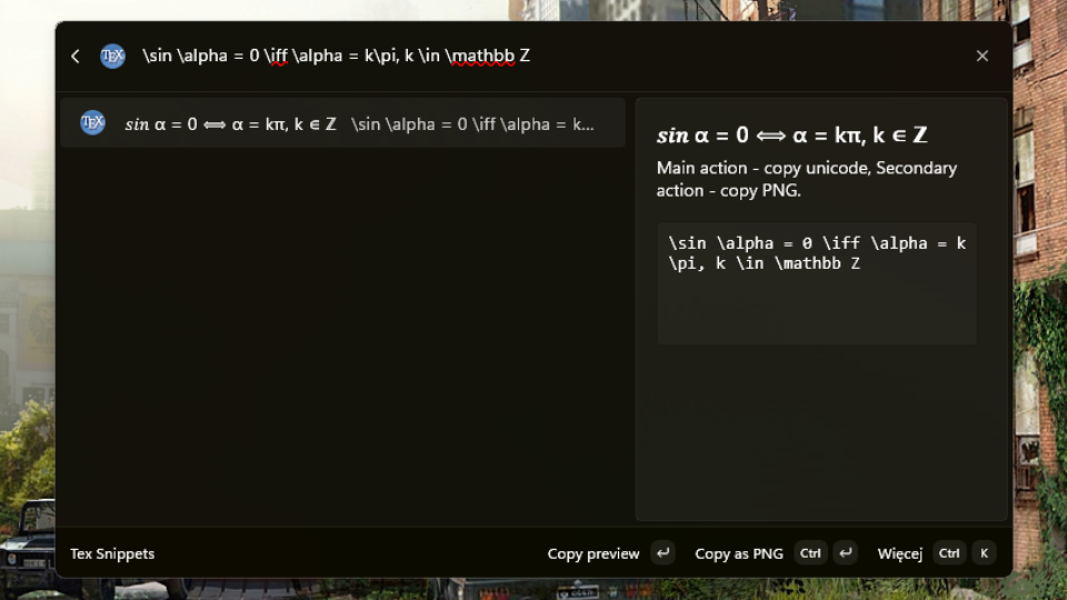Tex Snippets interface screenshot 2 of 2