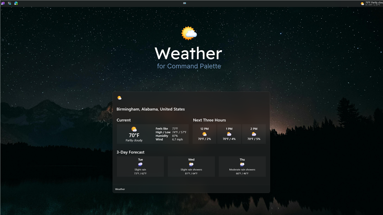Weather interface screenshot 3 of 3