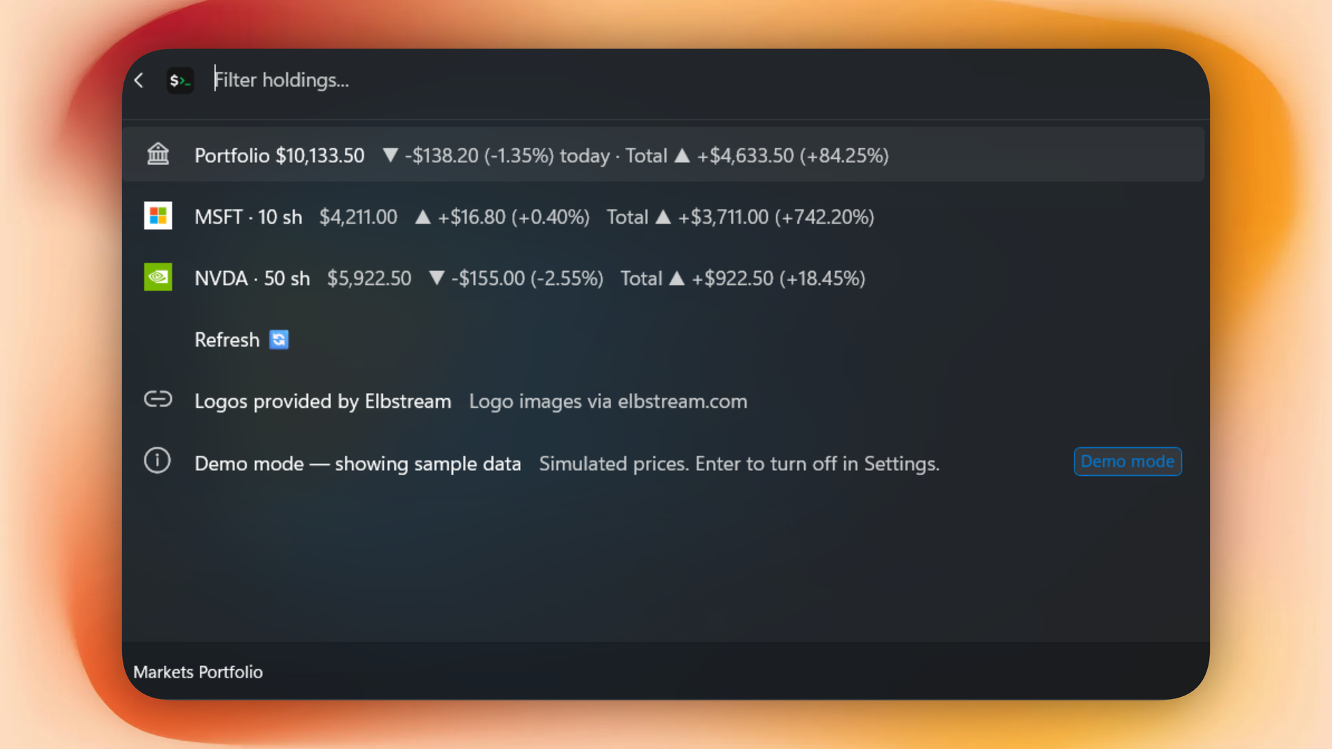 Markets Extension interface screenshot 4 of 5