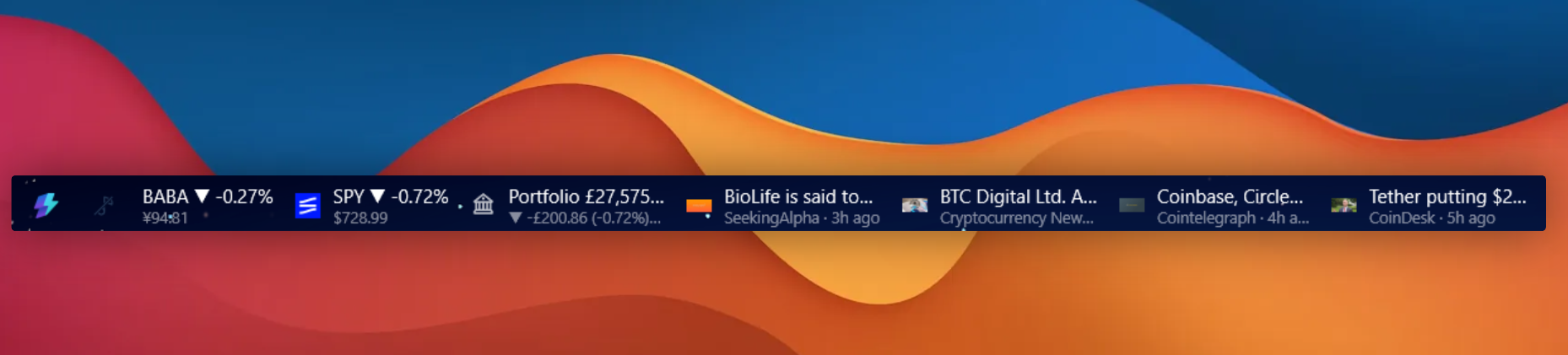 Markets Extension interface screenshot 5 of 5