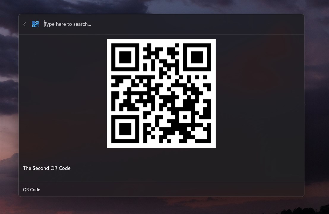 QR Code interface screenshot 1 of 2