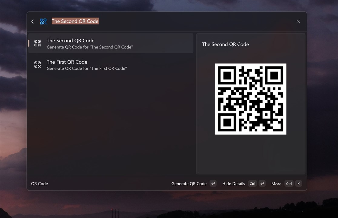 QR Code interface screenshot 2 of 2