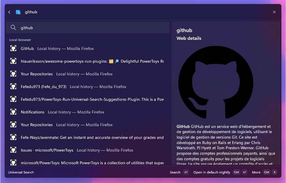 Universal Search Suggestions interface screenshot 3 of 5