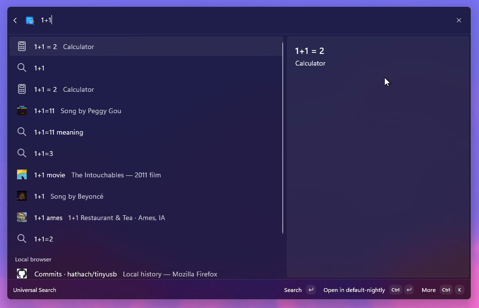 Universal Search Suggestions interface screenshot 4 of 5
