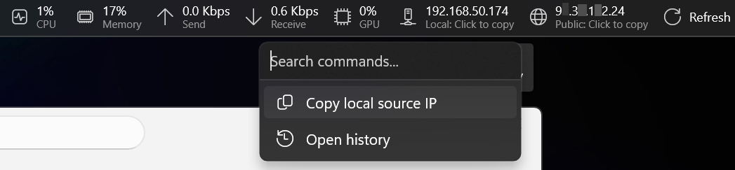 IP Display interface screenshot 2 of 5