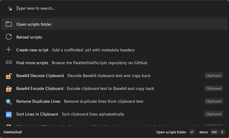 PaletteShell interface screenshot 1 of 1