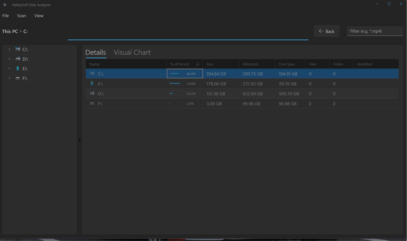 ValleySoft Disk Analyzer interface screenshot 1 of 2