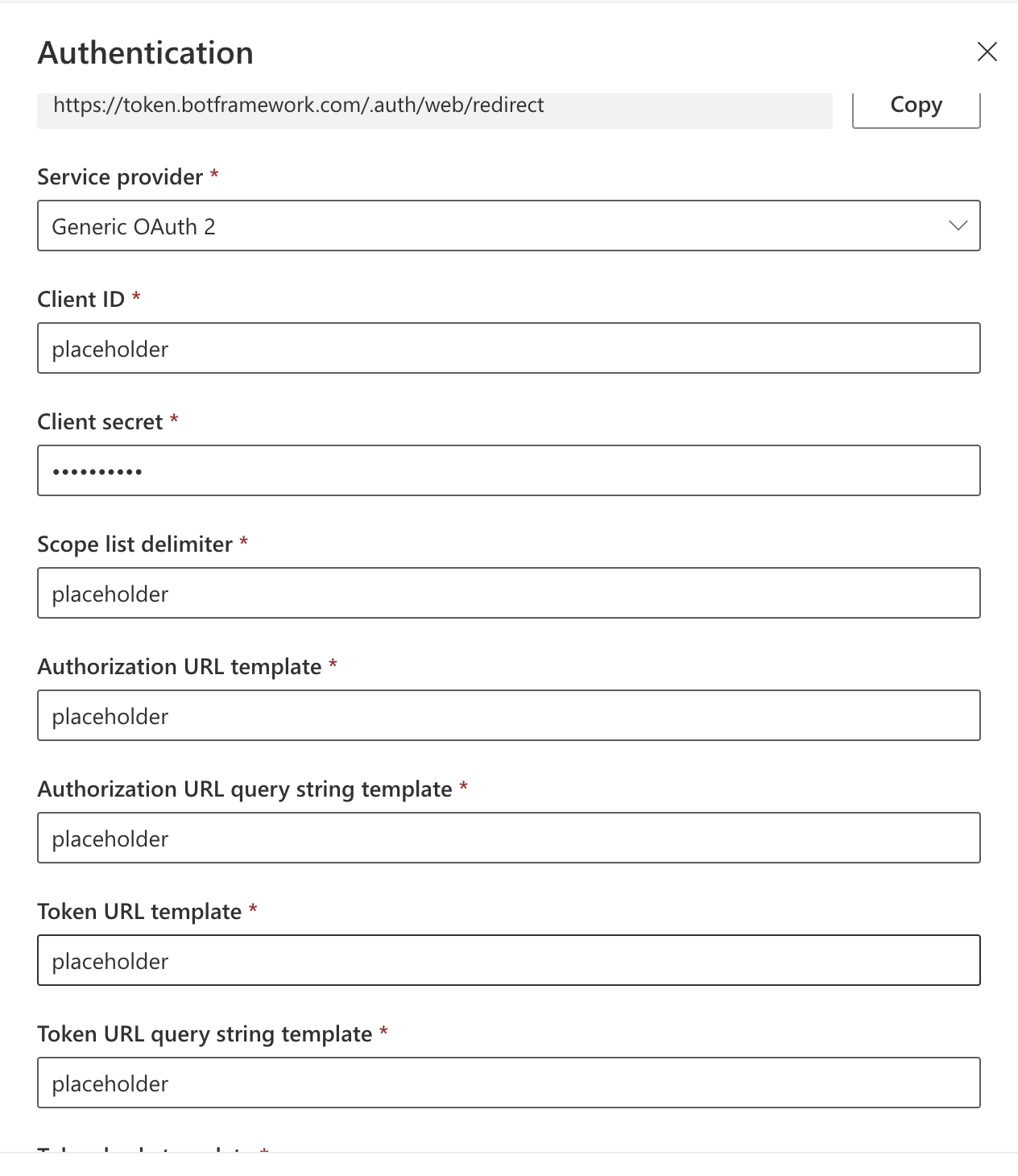 Manual authentication without real values