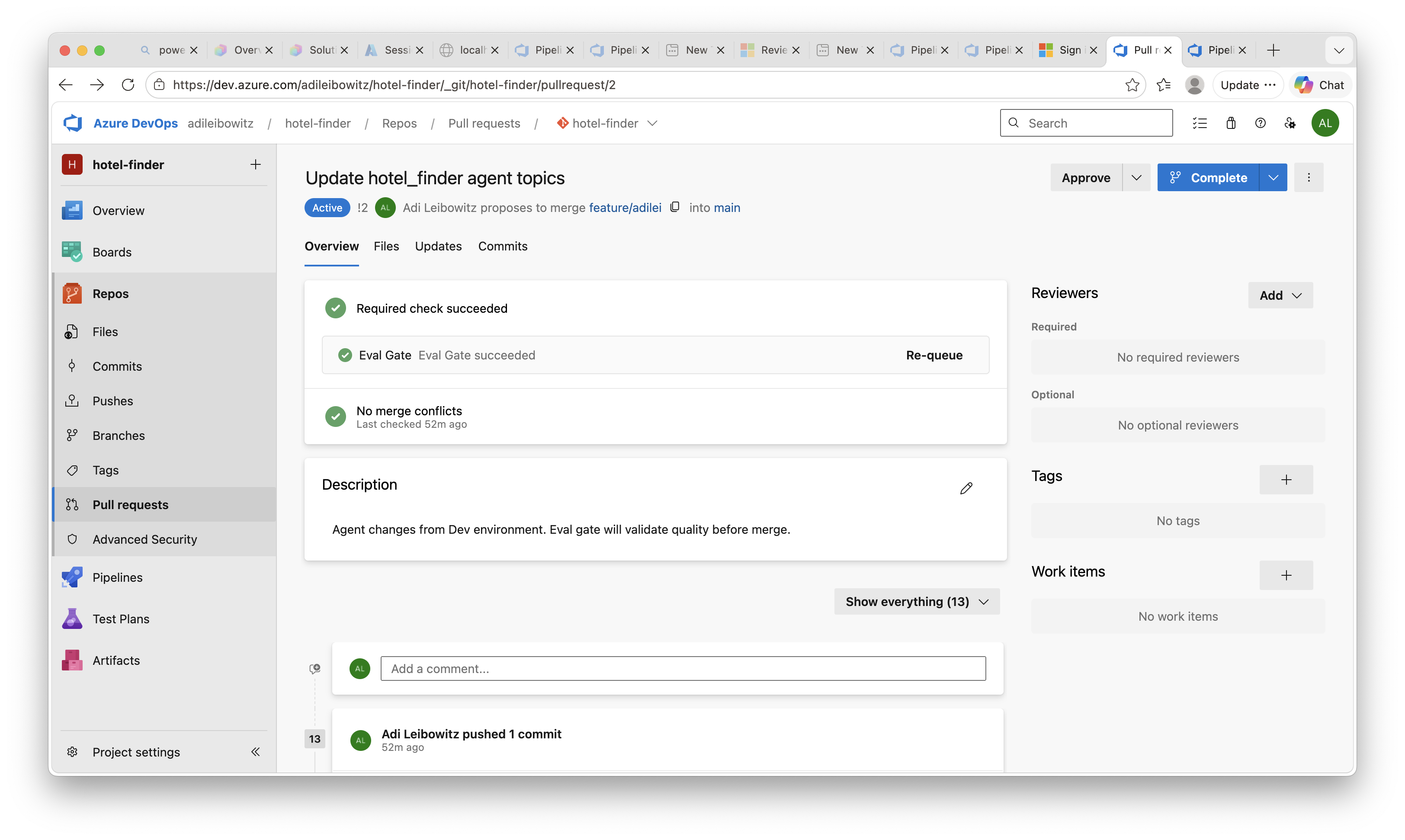 PR with eval gate passed