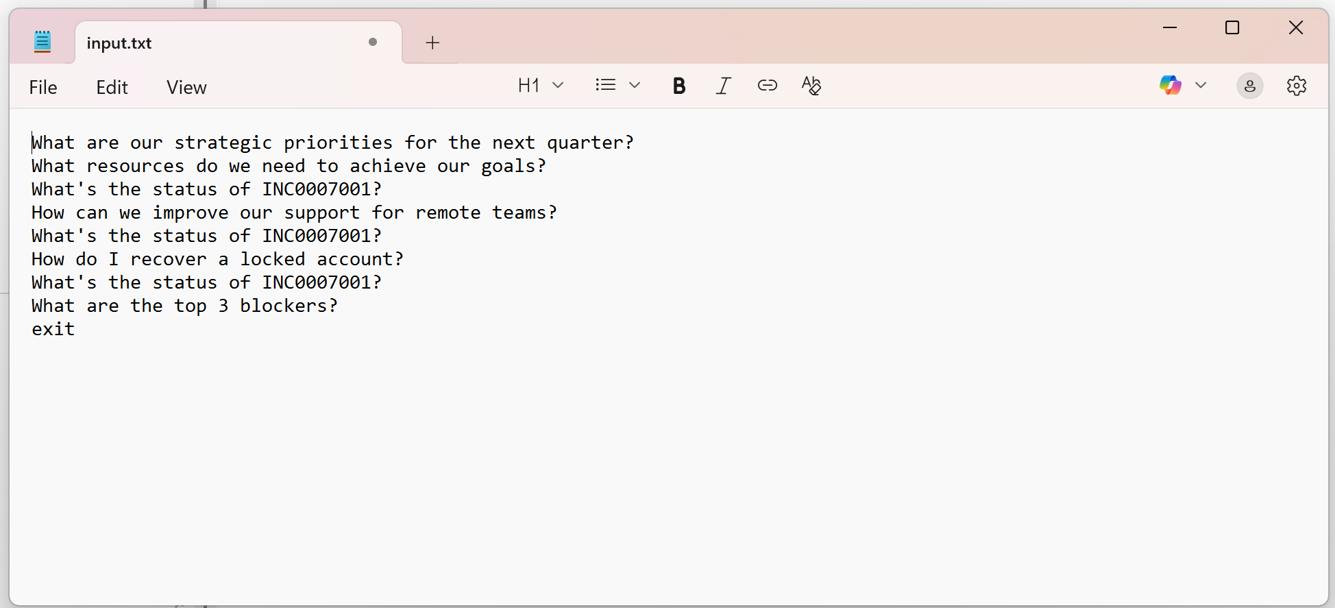 input data or utterances.