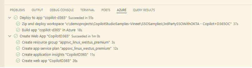 Confirm successful app creation.