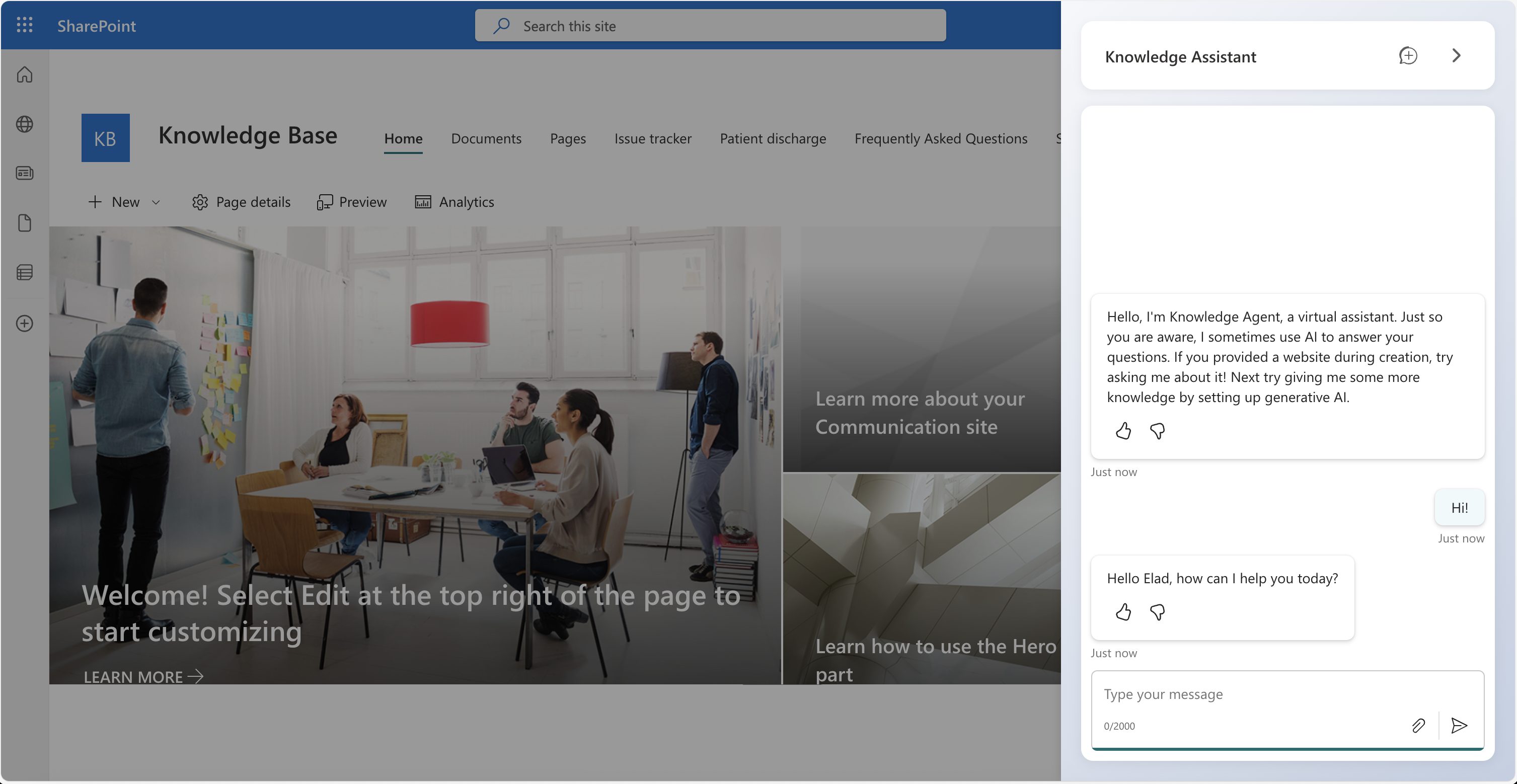 Copilot Studio Agent in SharePoint