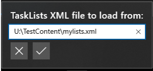 TaskLists XML file to load from dialog box