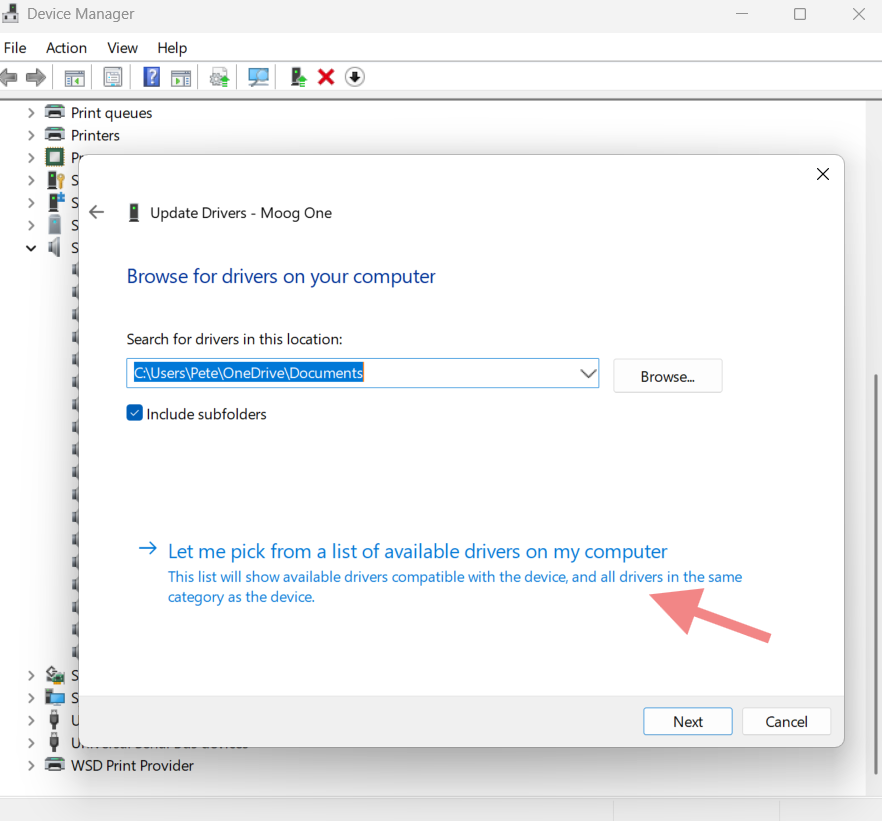 Pick from available drivers