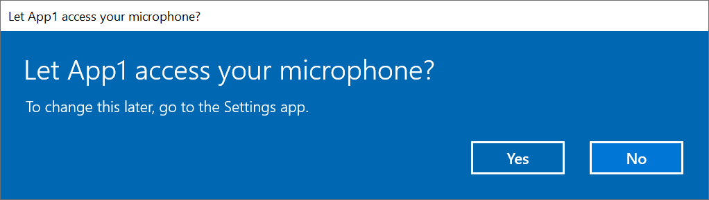 UWP access request to the microphone