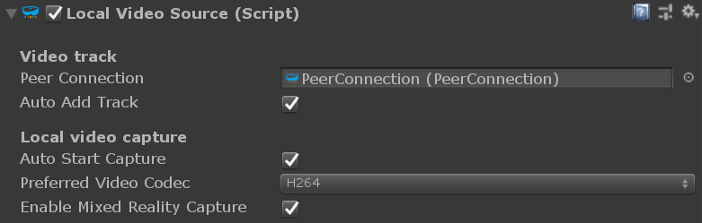 The LocalVideoSource Unity component