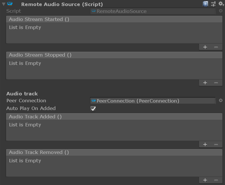 The RemoteAudioSource Unity component