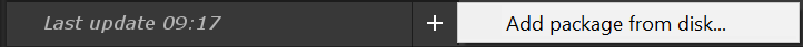 Add package from disk menu in the Package Manager window