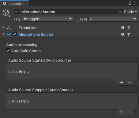 Create a microphone source