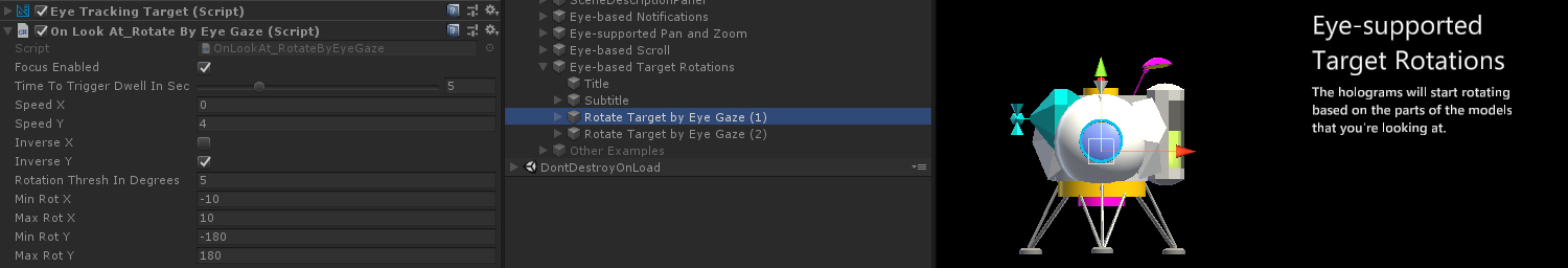 Eye-supported 3D rotation setup in Unity