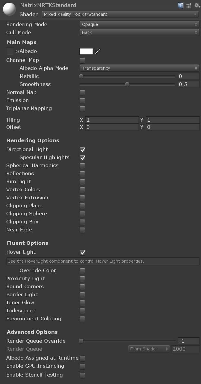 Mrtk Standard Shader Mixed Reality Toolkit Documentation