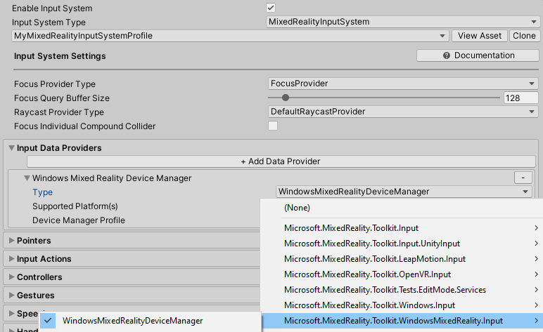 Legacy input settings