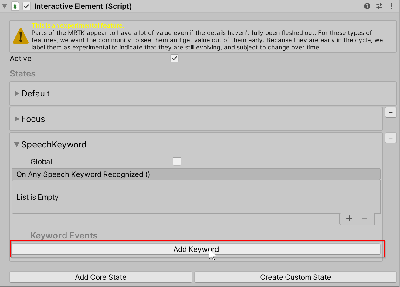 SpeechKeywordAddKeyword