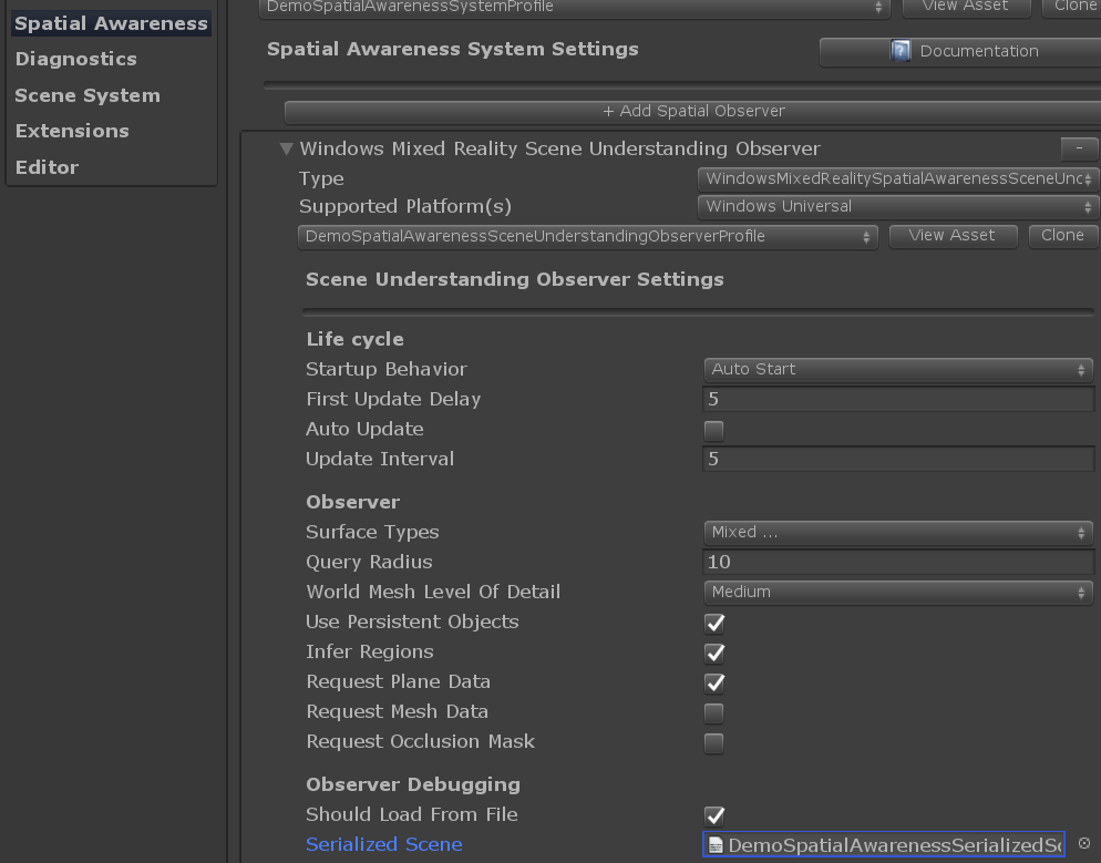 Serialized scene bytes in observer