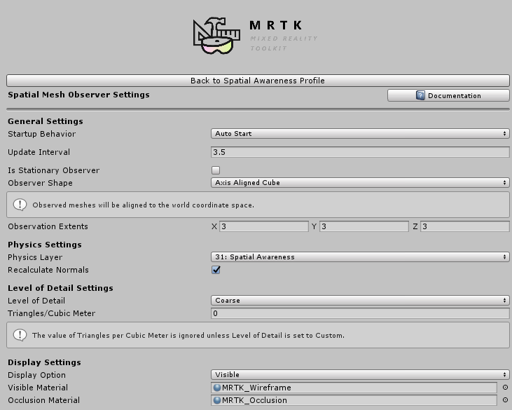 Spatial Mesh Observer Profile